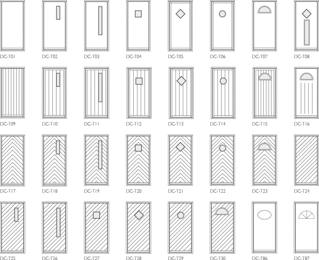 Skanlux Haustüren (Sandwichplatten) Gestaltungsmöglichkeiten Schnittzeichnungen
